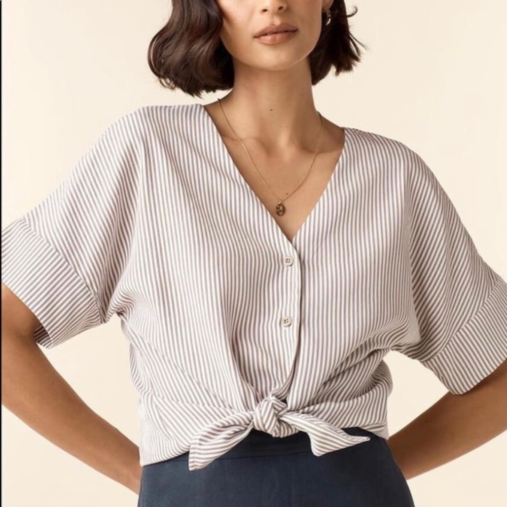 Vetta Capsule Black Striped Girlfriend Top
